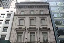 Detail of the upper stories of the facade