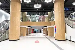 East end of the original reserved platform converted to the transfer concourse (December 2024)