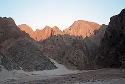 The Eastern Desert mountain range along the Safaga-Qena Road