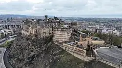 An aerial photograph of Edinburgh Castle