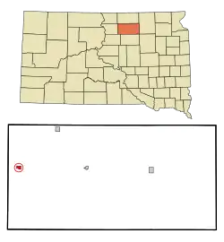 Location in Edmunds County and the state of South Dakota