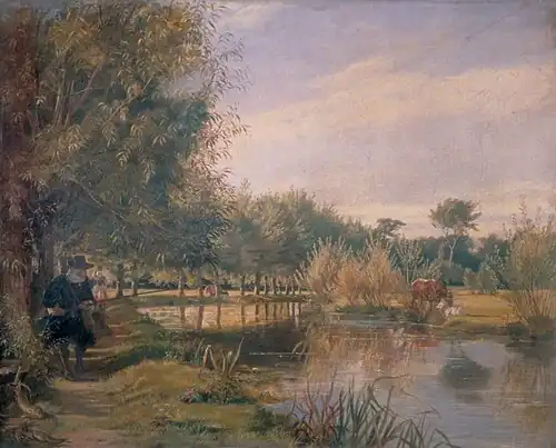 Izaac Walton Angling on a Summer's Day by Edward Matthew Ward
