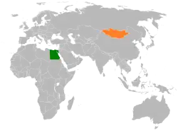 Map indicating locations of Egypt and Mongolia