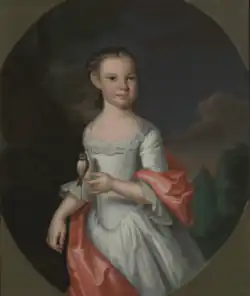 Painting of Eleanor Calvert by John Hesselius, 1728–1778, c. 1761