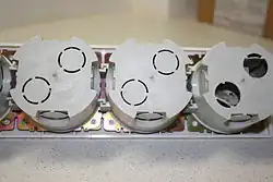 Four boxes connected in a row