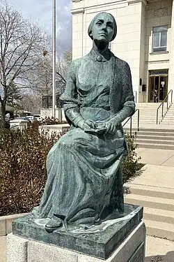 Snow (by Ortho R. Fairbanks; 1952) in front of the PMM