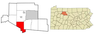 Location in Elk County and the U.S. state of Pennsylvania