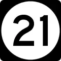Highway 21 marker