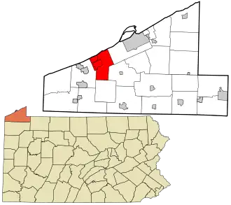 Location in Erie County and the U.S. state of Pennsylvania