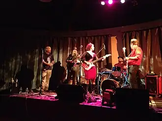 Erin Harpe & the Delta Swingers in concert at One Longfellow Square, Portland, Maine, on December 13, 2014.