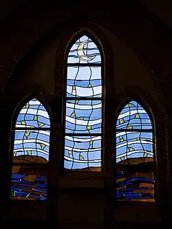 The stained glass windows of the Christ church&nbsp;[es] in Province of Teruel