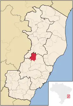 Location of Itaguaçu in Espírito Santo