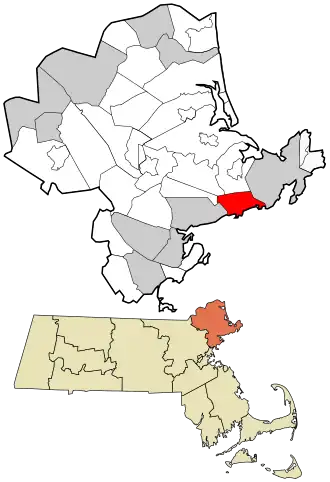 Location in Essex County and Massachusetts