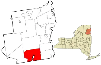 Location in Essex County and the state of New York