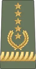 Amharic: የፊልድ ማርሻል ጄኔራል, romanized:&nbsp;Yefīlidi marishali jēnērali (Ethiopian Army)[22]