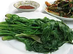 Eumnamu-sun-hoe (blanched castor aralia shoots)