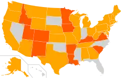 Map of places where McMullin is on the ballot