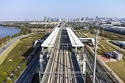 View above the tracks