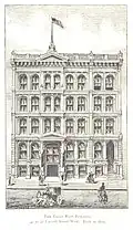 Daily Post Building, 1873, North side of Larned between Griswold and Shelby.