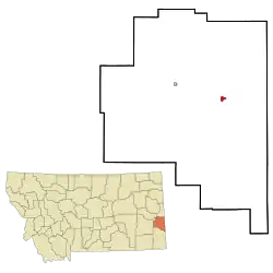 Location of Baker, Montana
