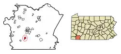 Location of Fairchance in Fayette County, Pennsylvania.