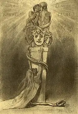 Happiness in Crime (ca. 1887–93) heliogravure, etching, dry point, aquatint (23.8 x 16.5&nbsp;cm) Royal Library of Belgium