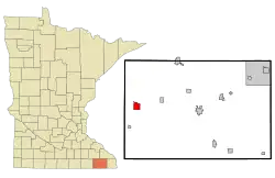 Location of Spring Valley within Fillmore County and state of Minnesota