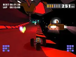 Screenshot of a race in Firebugs