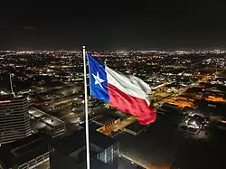 Flag of Texas over Corpus Christi.