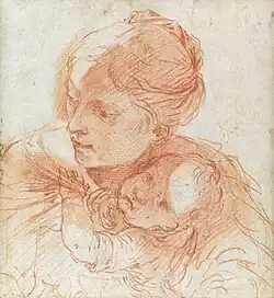 Woman with child on her lap, National Library of Brazil, Rio de Janeiro
