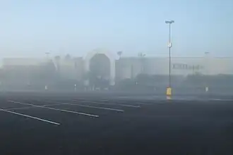Foggy morning at Dillard's in Mall del Norte
