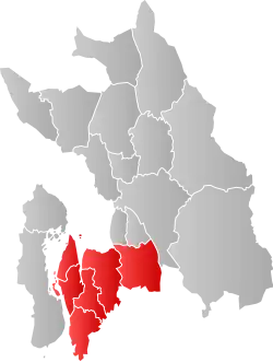 Map of Follo with municipalities