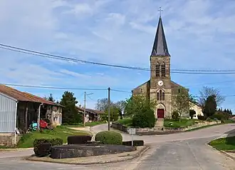 The church and surroundings in Brizeaux