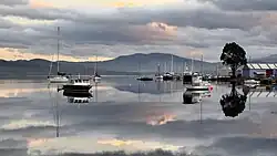 Boats on the Huon River at Franklin