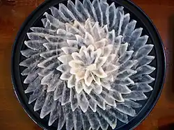 Plate of fugu sashimi
