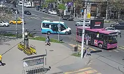 GAZelle City minibus and a Higer bus on Moskovyan Street
