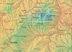 Simien Mountains Location & Gondar