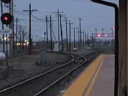View down former CB&Q tracks towards Quincy. Trains to Quincy divert from the main line at this point.