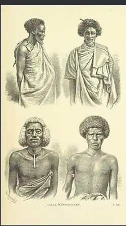 Drawing of four Oromo men