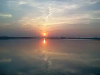 Sunset over Shukravari lake