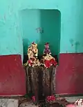 Ganesha and Parvati Idols (Murtis) inside Mitheswarnath Shiv Temple.