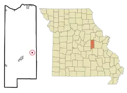 Location of Rosebud, Missouri