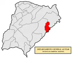 location of General Alvear Department in Corrientes Province