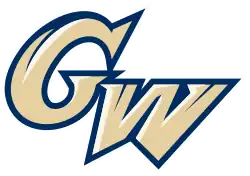 The buff and blue logo of the George Washington Revolutionaries