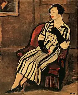 Portrait of Mrs. Suvičová - Black gloves, 1933