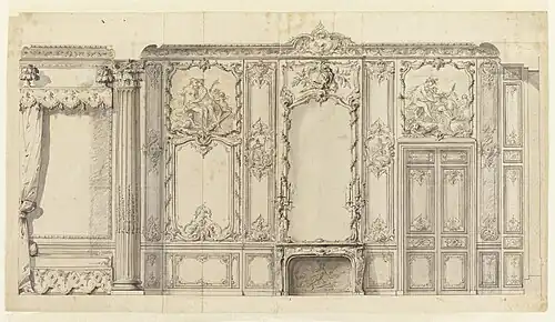 Design for the bedroom of the Prince, Hotel de Soubise, by Germain Boffrand (1735–1740)