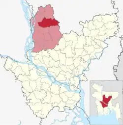 Location of Ghatail Upazila