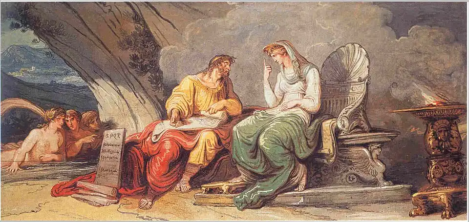 Numa Pompilius receives the laws of Rome from the nymph Egeria, Palazzo di Spagna, Rome