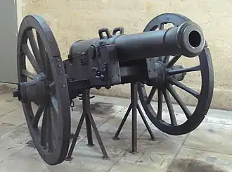 A 12-pounder Gribeauval cannon is located in Les Invalides in Paris, France.
