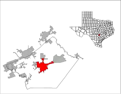 Location of Seguin in Guadalupe County, Texas